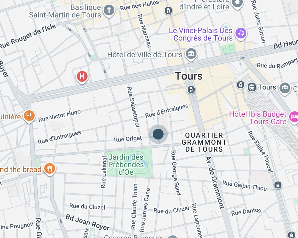 plan localisation Appartement T2 de 40 m2 env. à proximité de la Place Jean-Jaurès à vendre sur Tours Centre | Vente 37