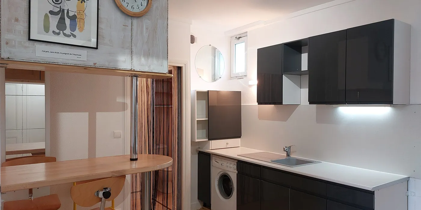 Vue cuisine Appartement Type 2 de 35 m2 à vendre sur Tours Quartier Velpeau | Vente 37