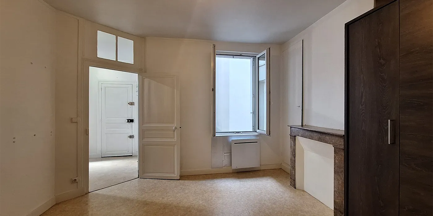 Vue pièce à vivre Appartement Type 2 de 35 m2 à vendre sur Tours Quartier Velpeau | Vente 37