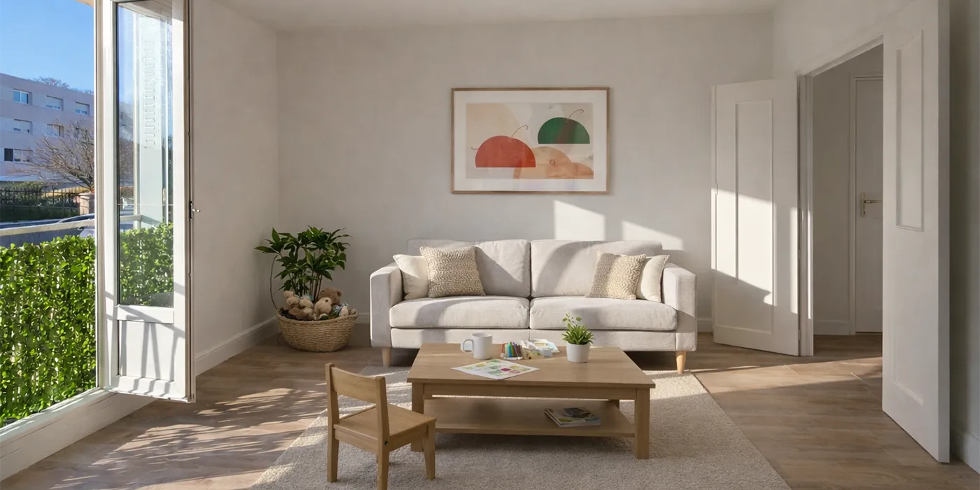 ambiance salon appartement Type 3 de 65 m2 proche IUT à vendre sur Tours-Nord | Vente 37