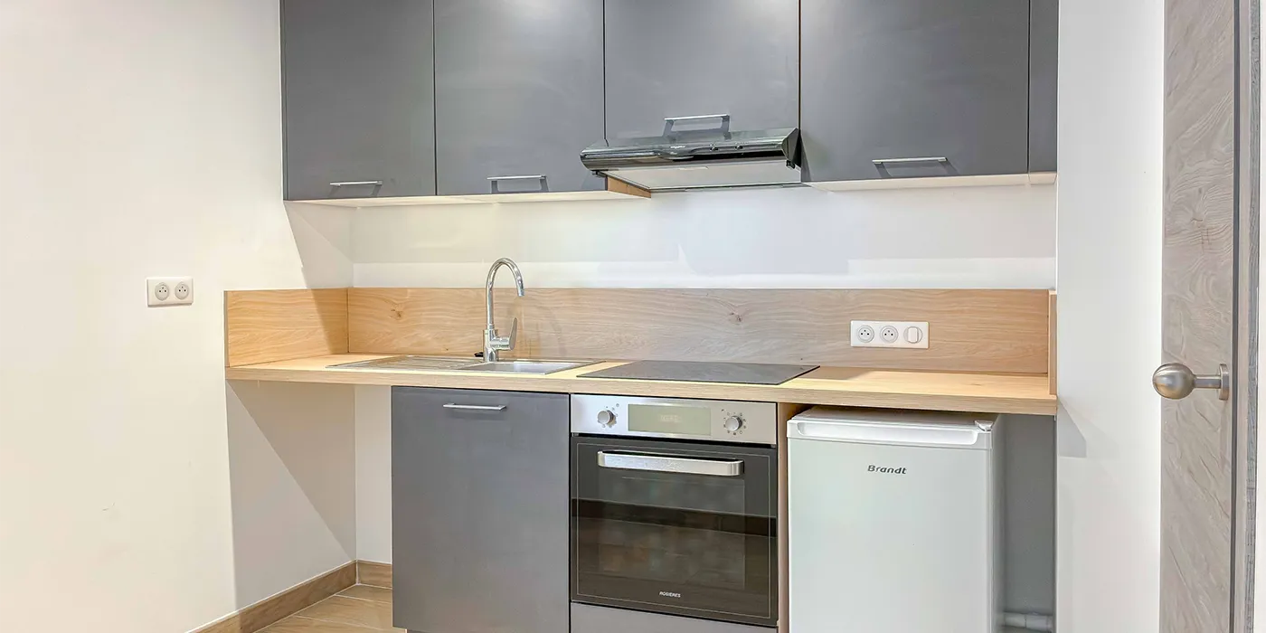 Cuisine aménagée Appartement Type 2 de 40 m2 proche IUT à vendre sur Tours Nord Quartier St Symphorien | Vente 37