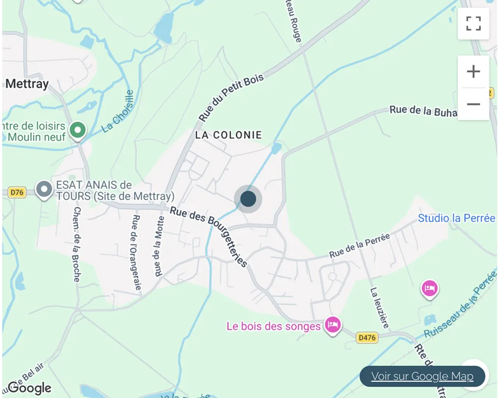 plan localisation Maison avec sous-sol de 75 m2 env. à vendre sur Mettray | Vente 37