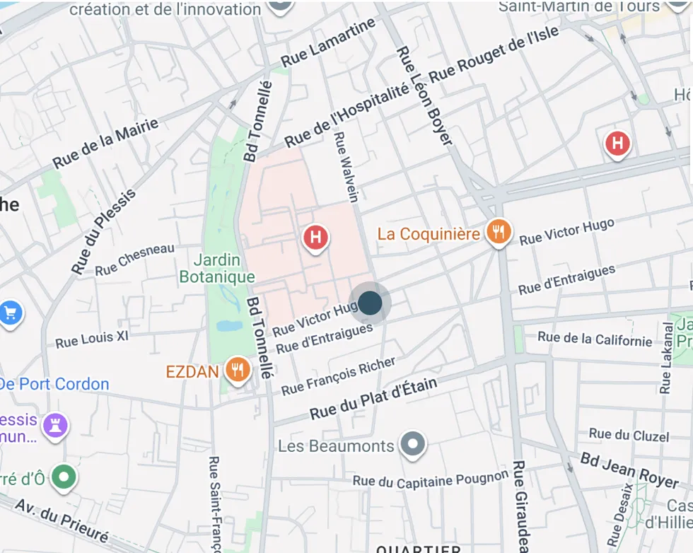 localisation Maison de 120 m2 avec studio à proximité de l'hôpital bretonneau dans rue calme à vendre sur Tours Centre  | Vente 37