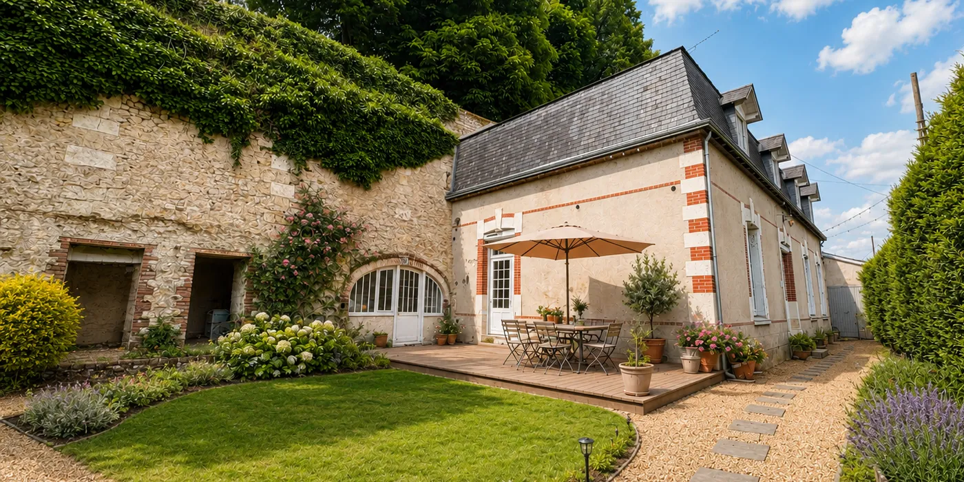 Vue projetée facade avant Maison vigneronne de 125 m2 sur Vouvray avec 2 chambres et caves à vendre sur Vouvray  | Vente 37