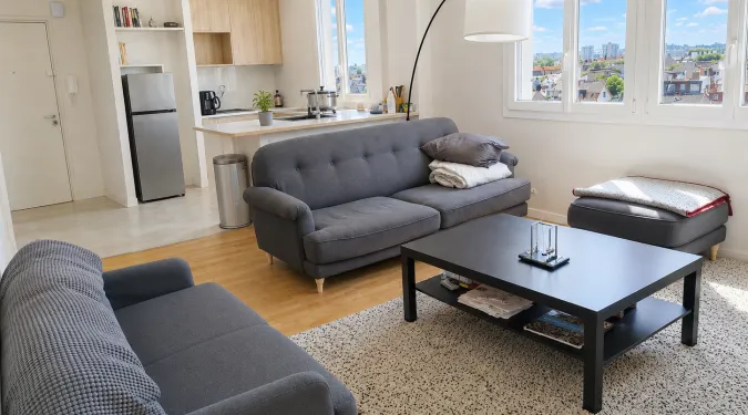 Aménagement salon appartement T3  dans belle résidence avec ascenceur pour investir sur Tours Centre quartier grammont  | Vente 37.fr • Bien proposé par GAUTARD Immobilier