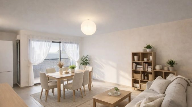 Vue aménagement pièce à vivre appartement Type 3 de 70 m2 pour investir sur Tours-Nord | Vente 37.fr • Bien proposé par GAUTARD Immobilier