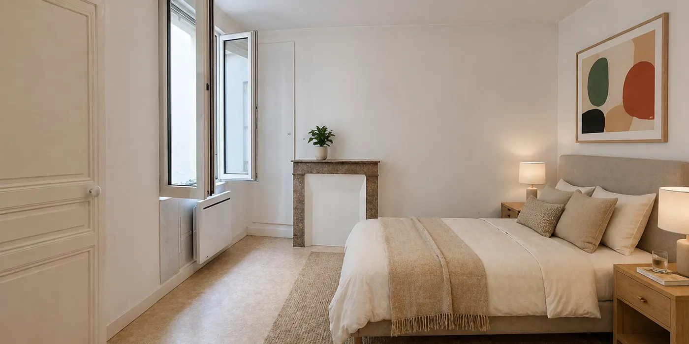 Vue chambre Appartement Type 2 de 35 m2 à vendre sur Tours Quartier Velpeau | Vente 37