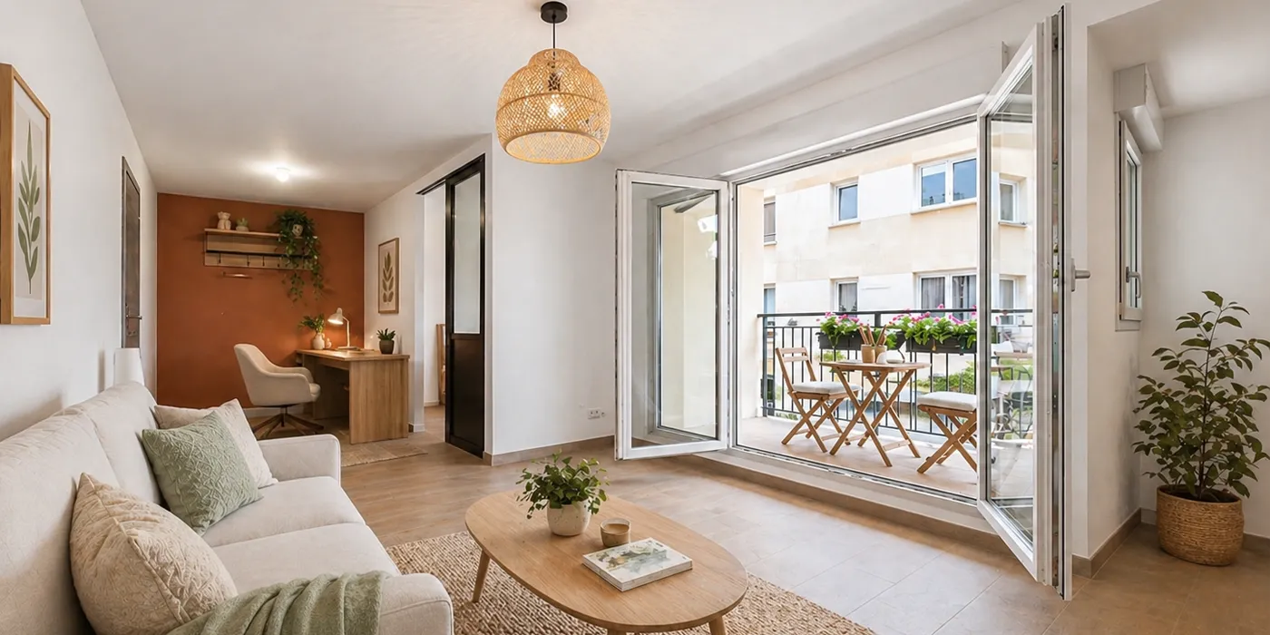 aménagement Pièce à vivre Appartement Type 2 de 40 m2 proche IUT à vendre sur Tours Nord Quartier St Symphorien | Vente 37