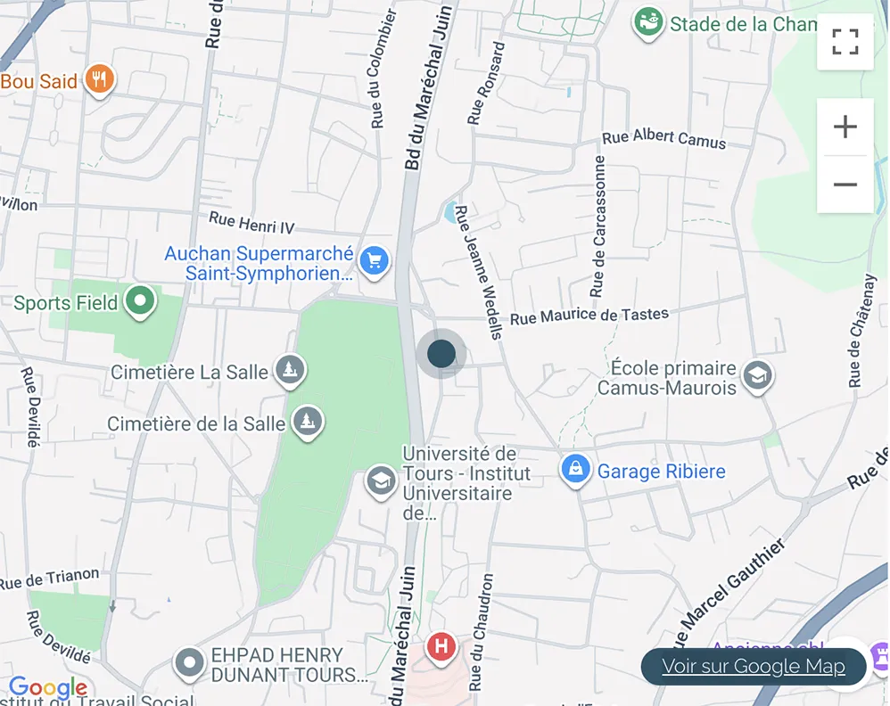localisation Appartement Type 2 de 40 m2 proche IUT à vendre sur Tours Nord Quartier St Symphorien | Vente 37 | Vente 37