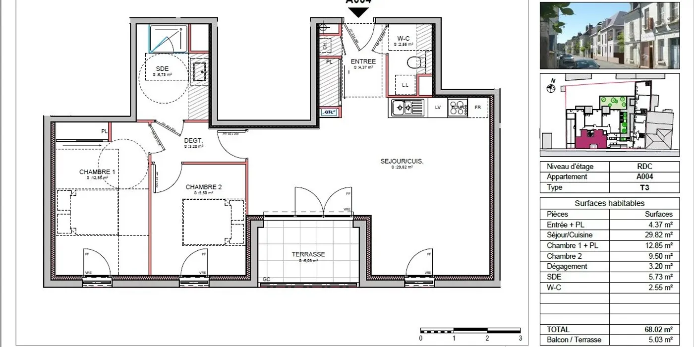 plan détail appartement T4 à vendre sur Saint-Avertin Centre, avec parking et garage | Vente 37