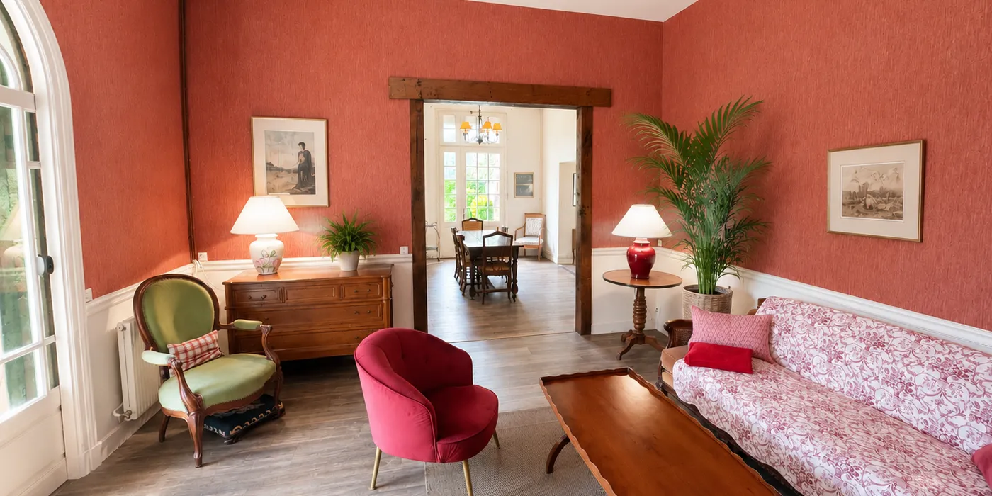Vue projeté salon Maison vigneronne de 125 m2 sur Vouvray avec 2 chambres et caves à vendre sur Vouvray  | Vente 37