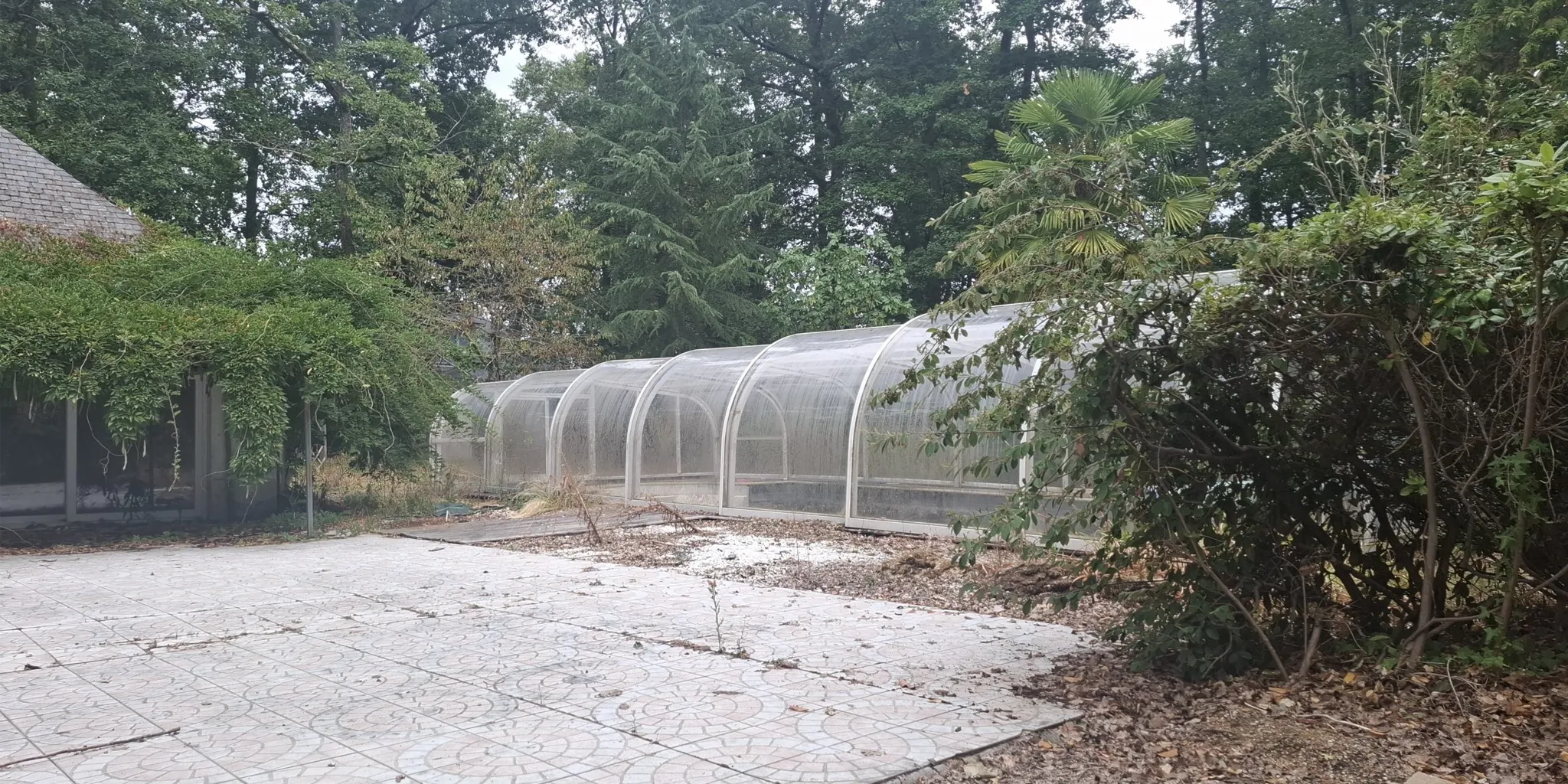 Vue terrasse et piscine sur Terrain de 6500 m2 env avec parc boisé pour construction maison à vendre sur chambray-lès-tours | Vente 37