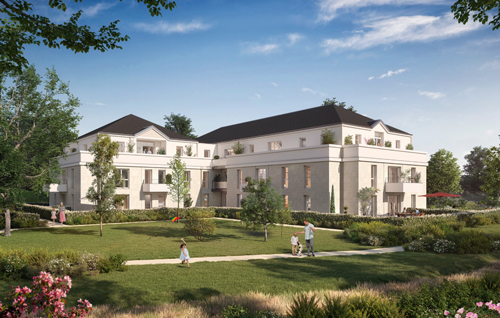 vue résidence moderne et élégante pour investir sur Saint-Cyr-sur-Loire Appartement T4 de 60 m2 avec jardin et terrasse